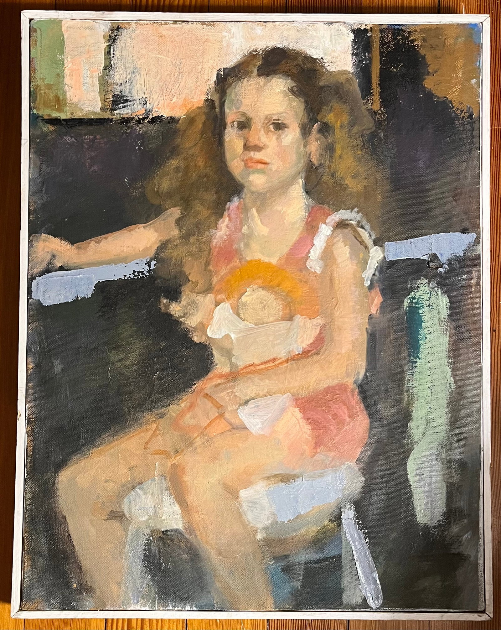 Modernist Abstract Impressionist Oil Painting on Canvas - Portrait of a Girl Circa 1970 - 1980 - 5