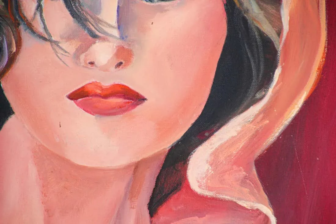 Oil Painting of an Asian Lady by Geri Perlman, 1993 - 12