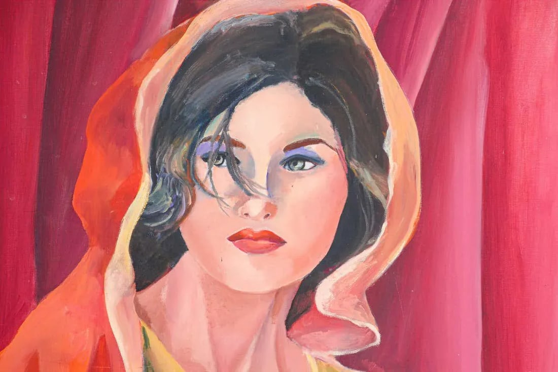 Oil Painting of an Asian Lady by Geri Perlman, 1993 - 4