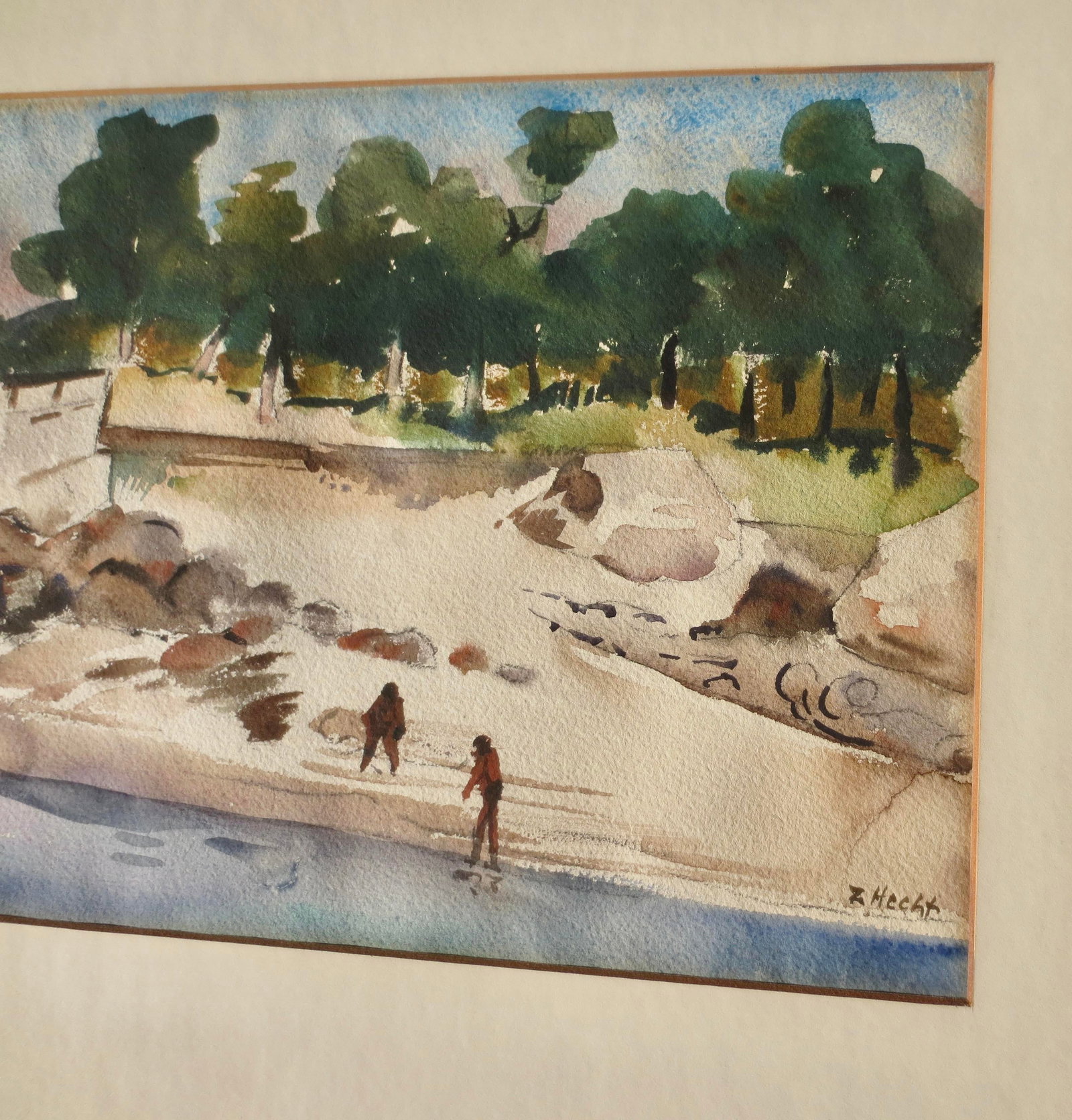 Watercolor by Zoltan Hecht Circa 1930s - 7