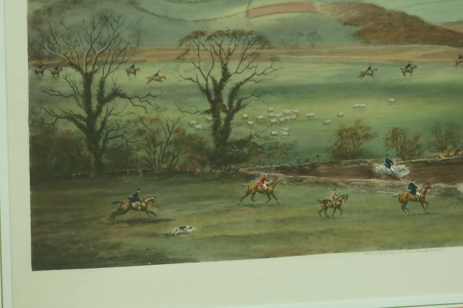 The Duke of Beauforts Framed & Matted Vintage Engraving Hunt Scene - 2