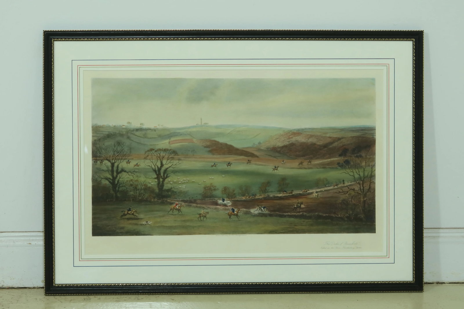 The Duke of Beauforts Framed & Matted Vintage Engraving Hunt Scene - 8