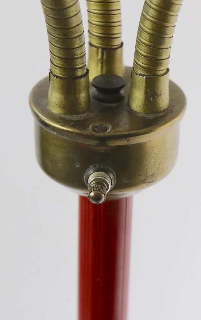 Mid Century Gooseneck Floor Lamp in Red - 8