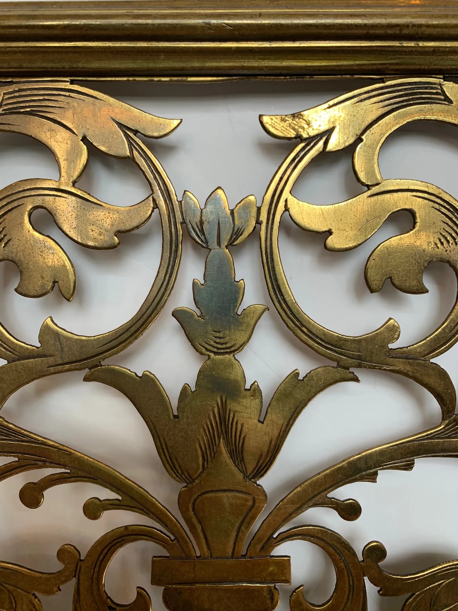Vintage Pierced and Etched Brass Panels -A Pair - 5