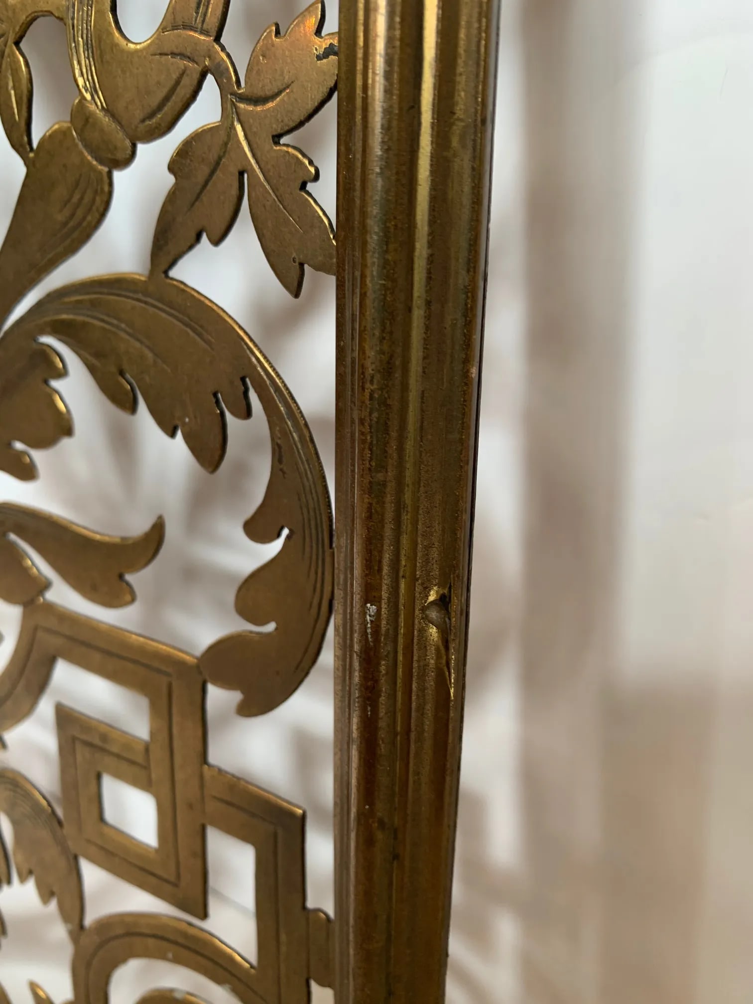 Vintage Pierced and Etched Brass Panels -A Pair - 6