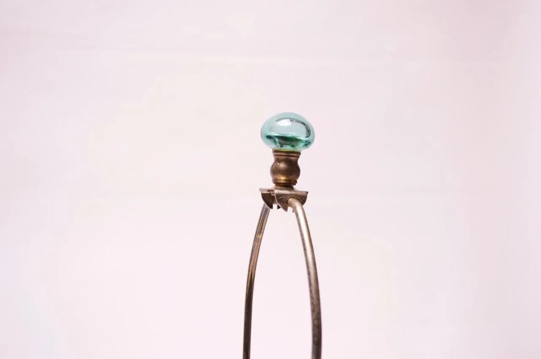 1970s Aqua Tone 'Lily Pad' Art Glass Lamp by Richard Harkness - 6