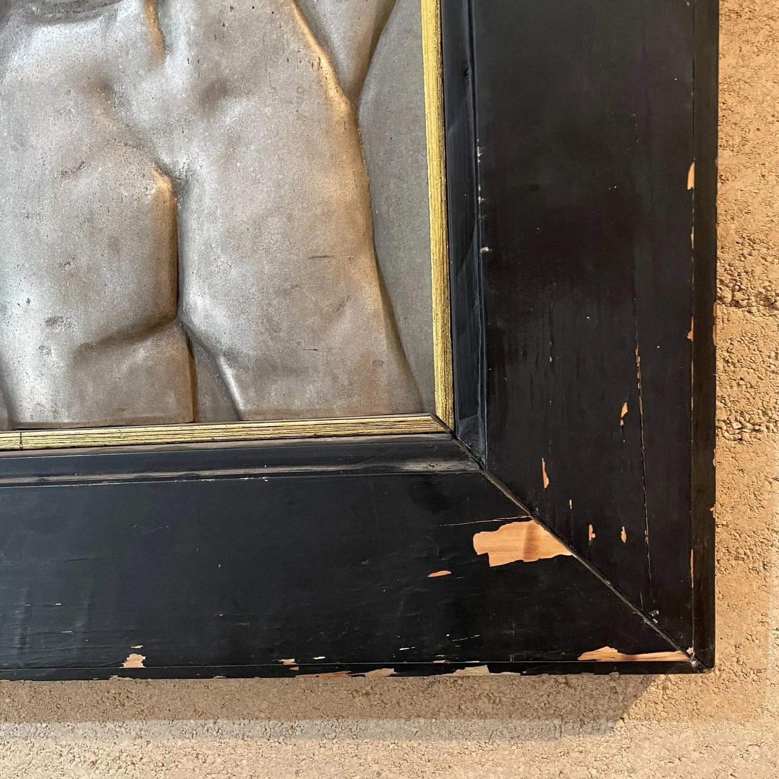 Mid 20th Century Female Nude Torso Metal Wall Art, Framed - 5