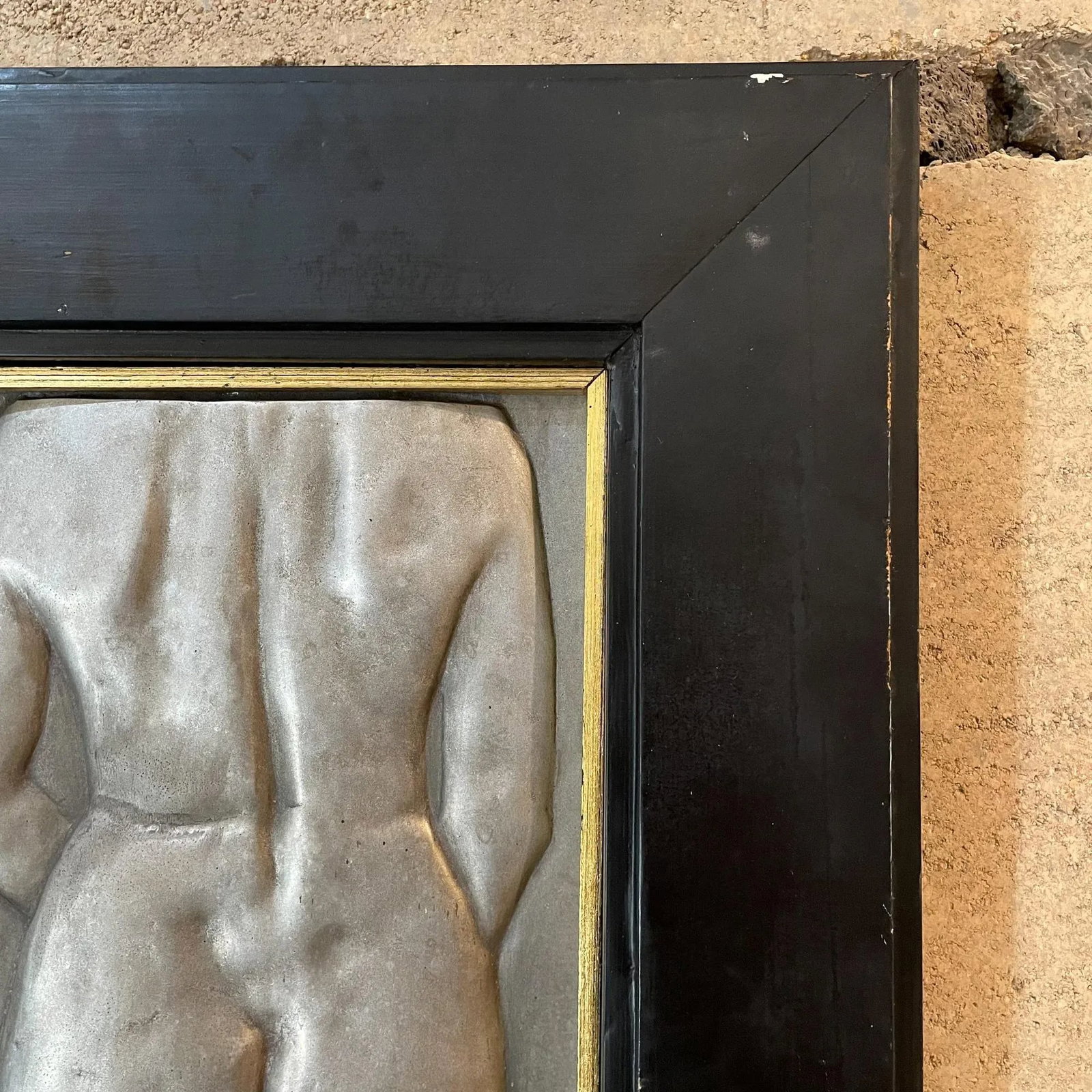 Mid 20th Century Female Nude Torso Metal Wall Art, Framed - 6