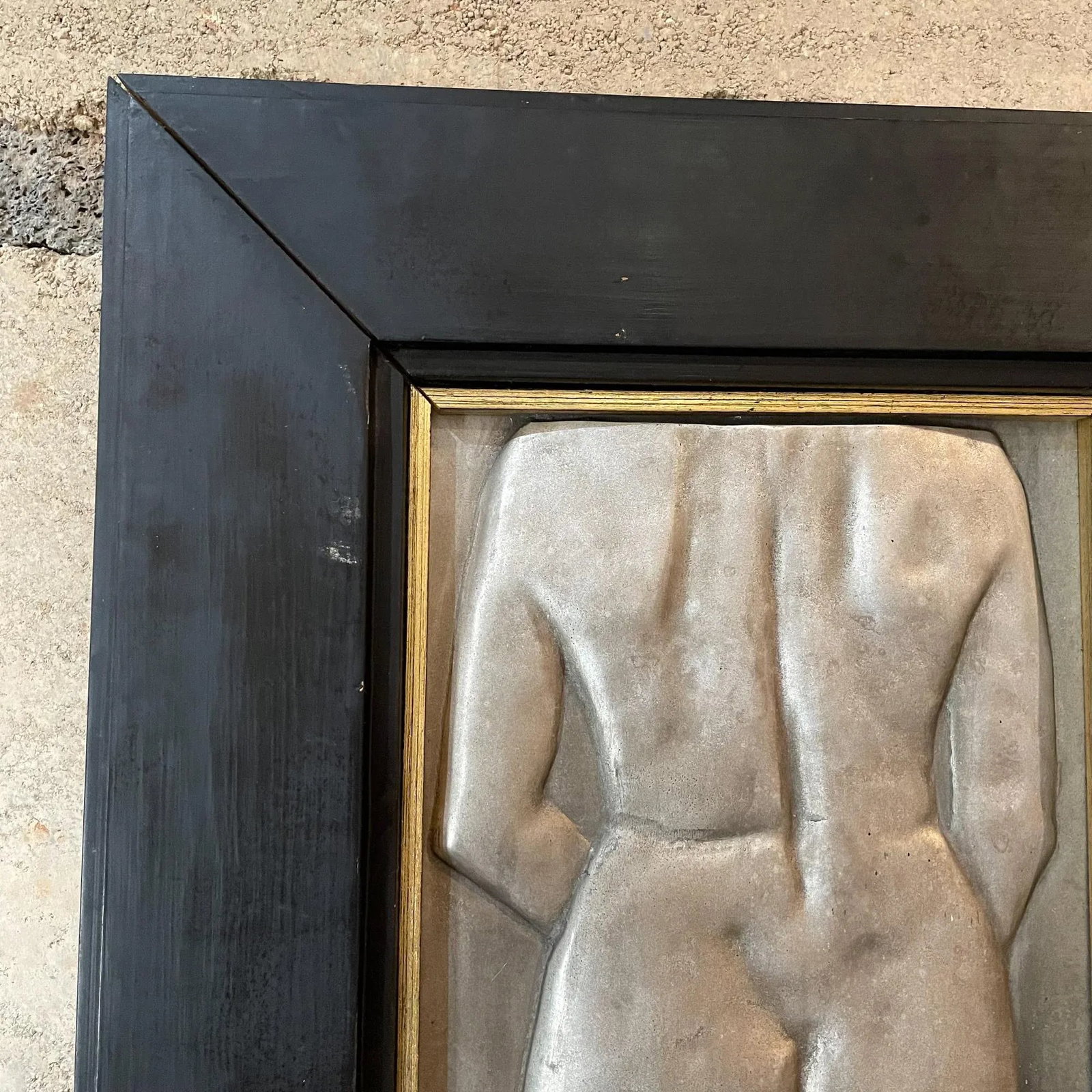 Mid 20th Century Female Nude Torso Metal Wall Art, Framed - 7