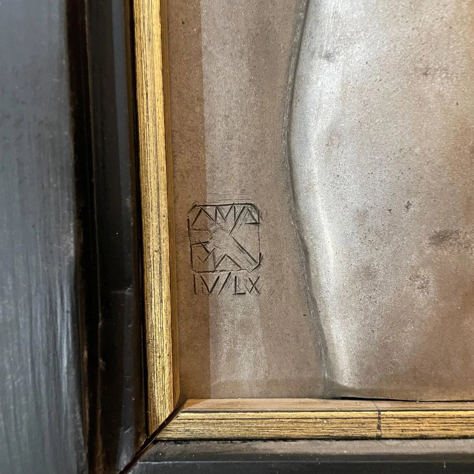 Mid 20th Century Female Nude Torso Metal Wall Art, Framed - 9