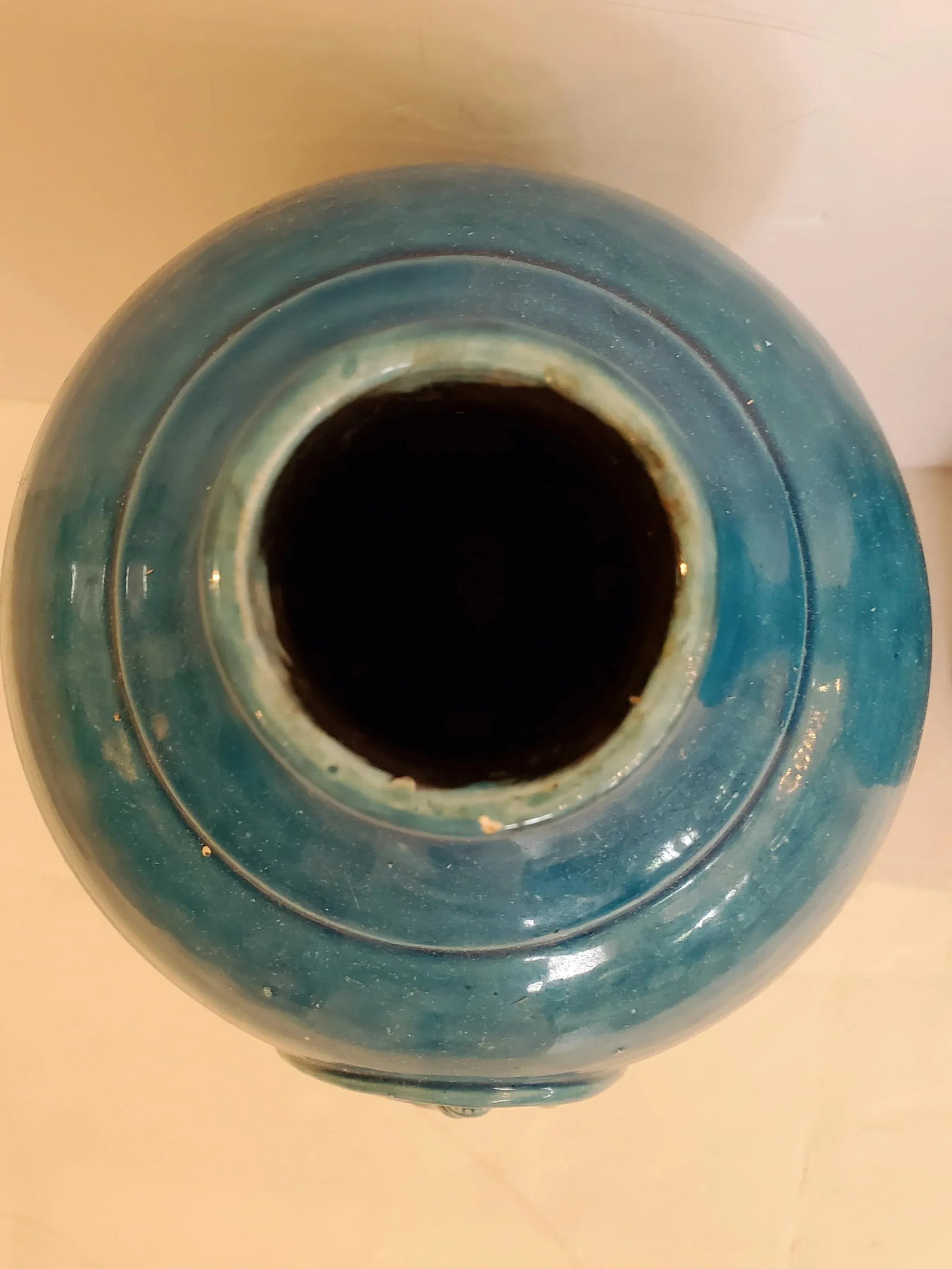 Turquoise Italian Ceramic Vases -A Pair - 8