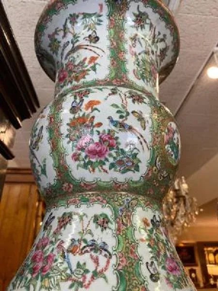 Antique Rose Medallion Vase - 3