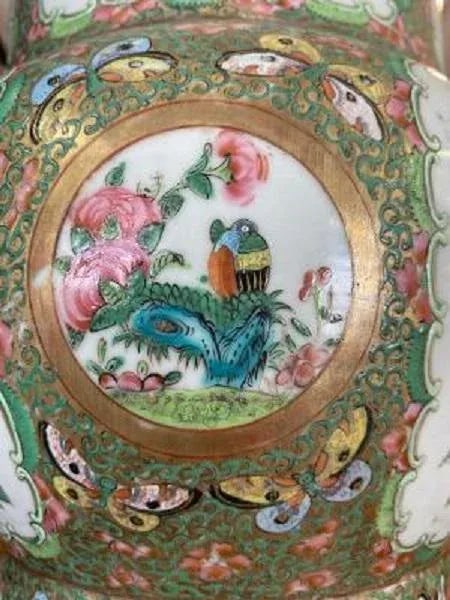 Antique Rose Medallion Vase - 4