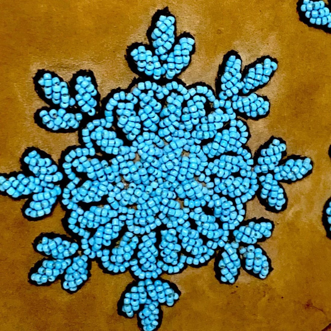 Late 20th Century Native American Style Suede Pillow With Turquoise Glass Beadwork - 9