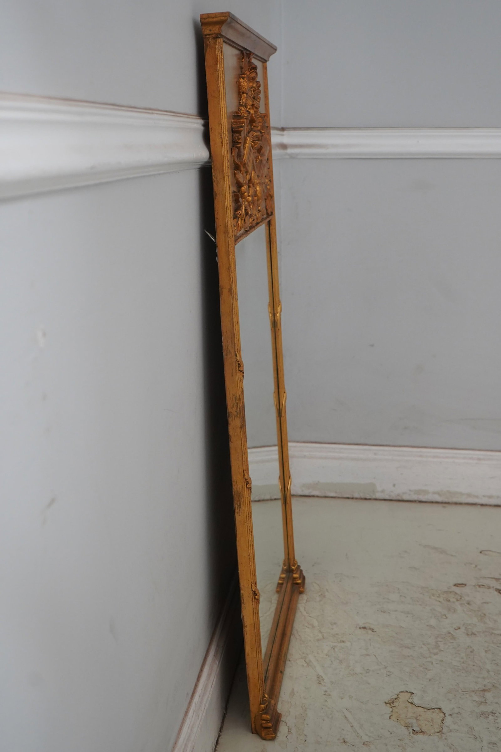 Vintage French Style Torch Carved Top Mirror - 2