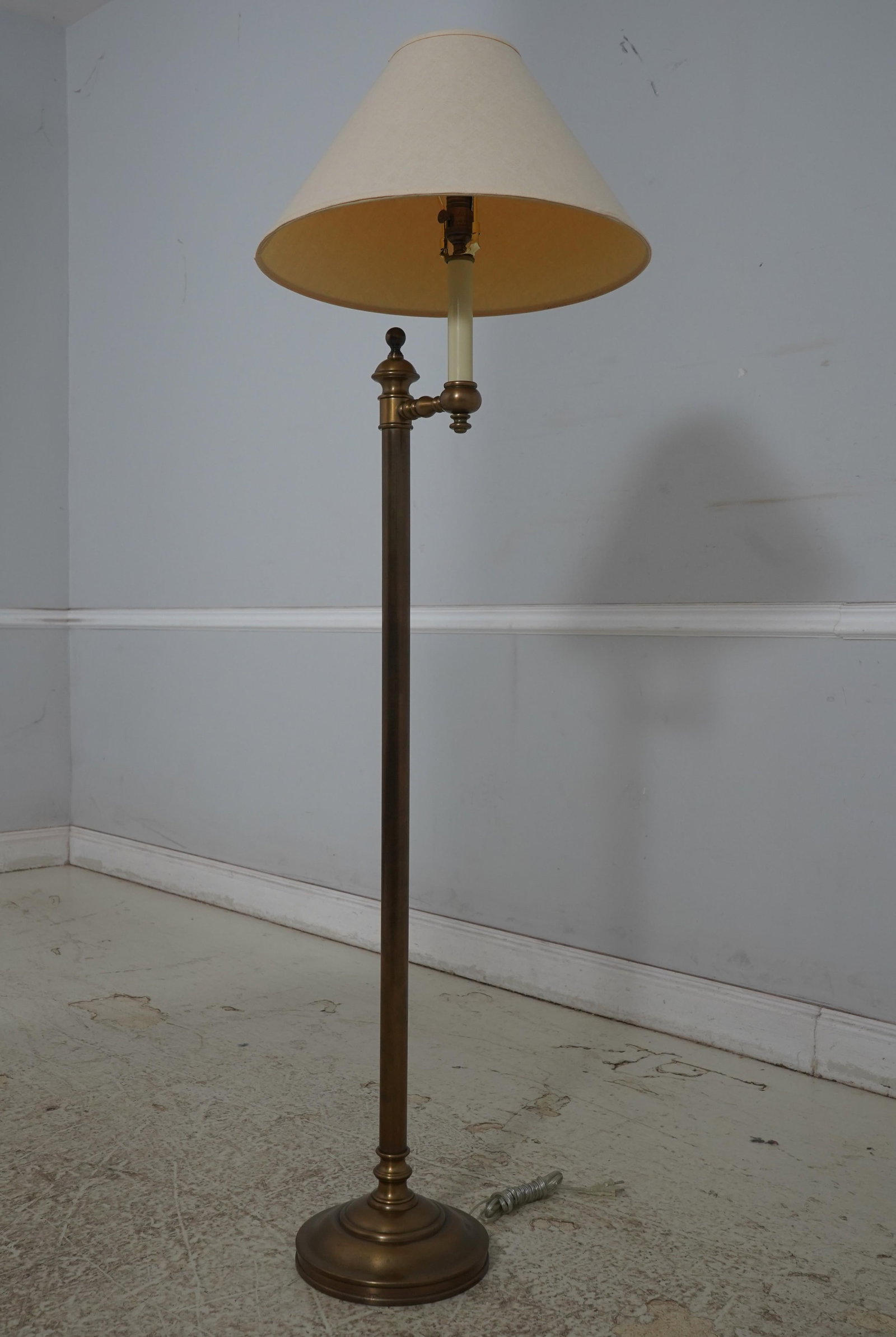 Visual Comfort Brass Neoclassical Floor Reading Lamp - 2