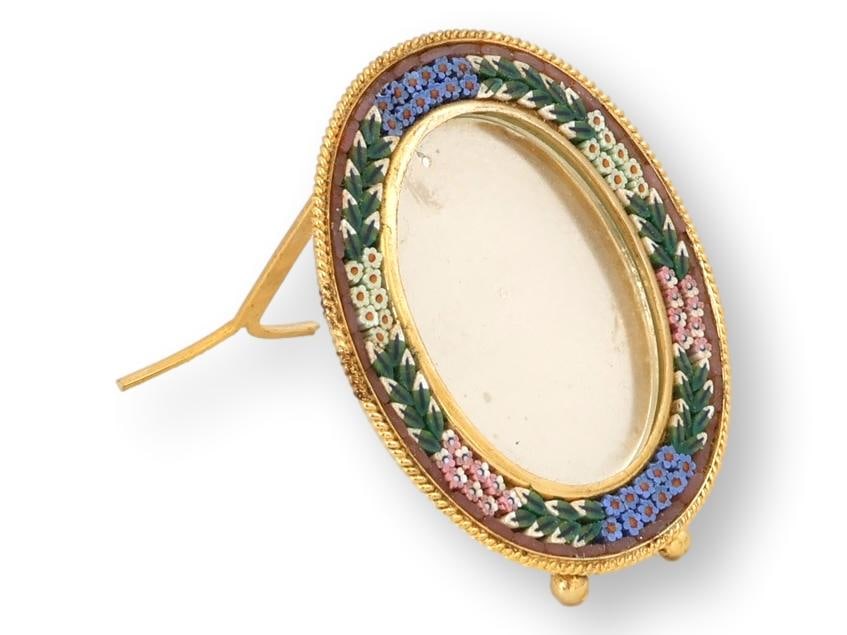 Midcentury Italian Micromosaic Oval Picture Frame for Neiman Marcus - 2