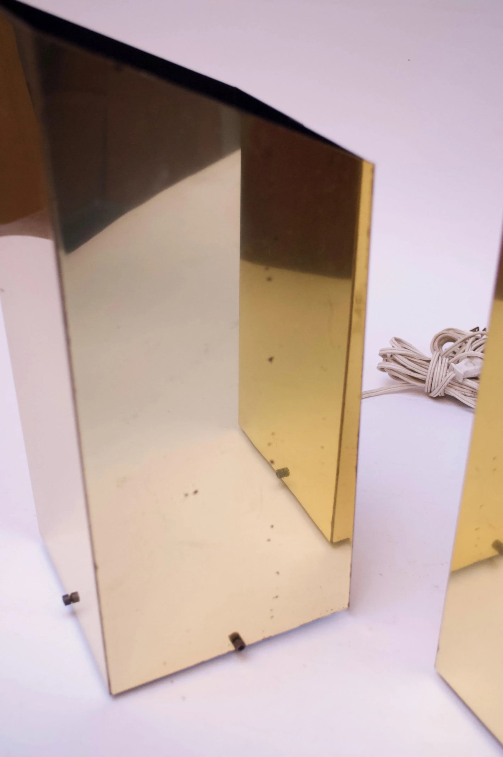 1970s Trapezoidal Brass Table Lamps by George Kovacs - A Pair - 6