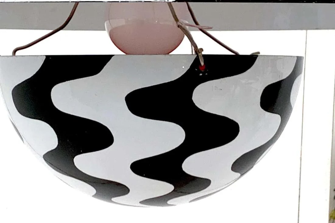 Mid 20th Century Flower Pot' Black & White Hanging Lamp by Verner Panton for Louis Poulsen, 1971 - 7