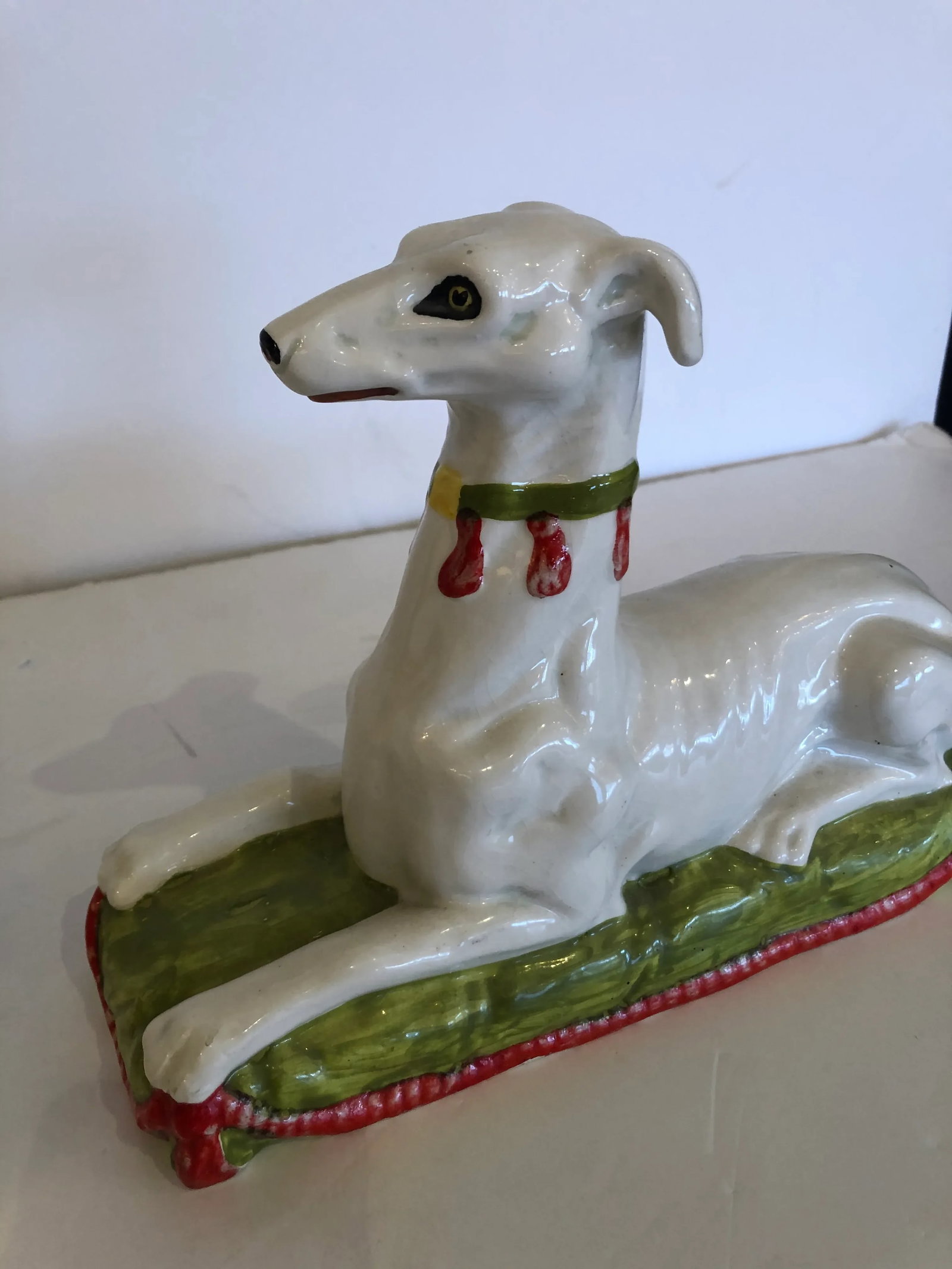 Italian Ceramic Recument Whippets Greyhounds Sculptures -A Pair - 2