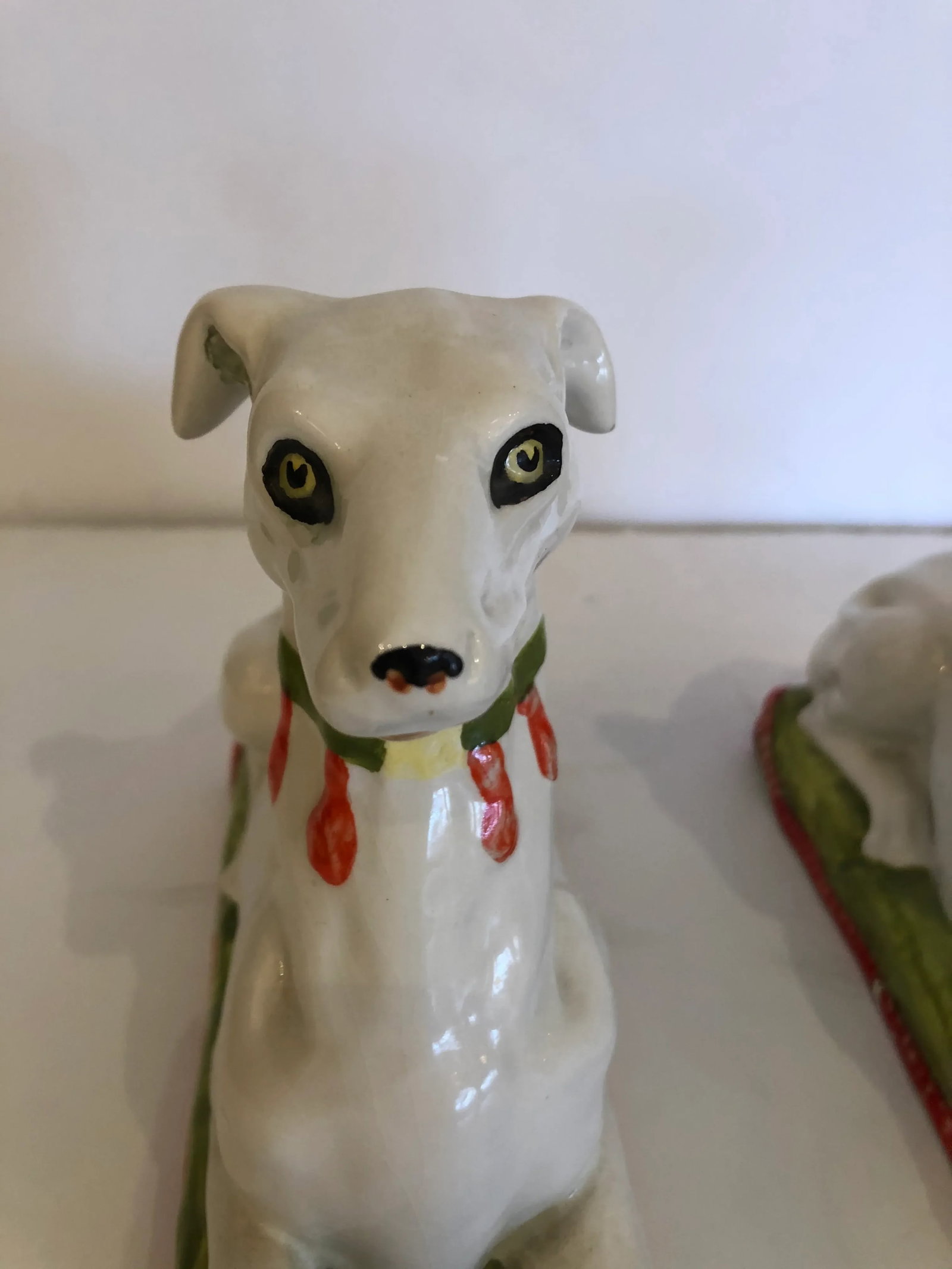 Italian Ceramic Recument Whippets Greyhounds Sculptures -A Pair - 5