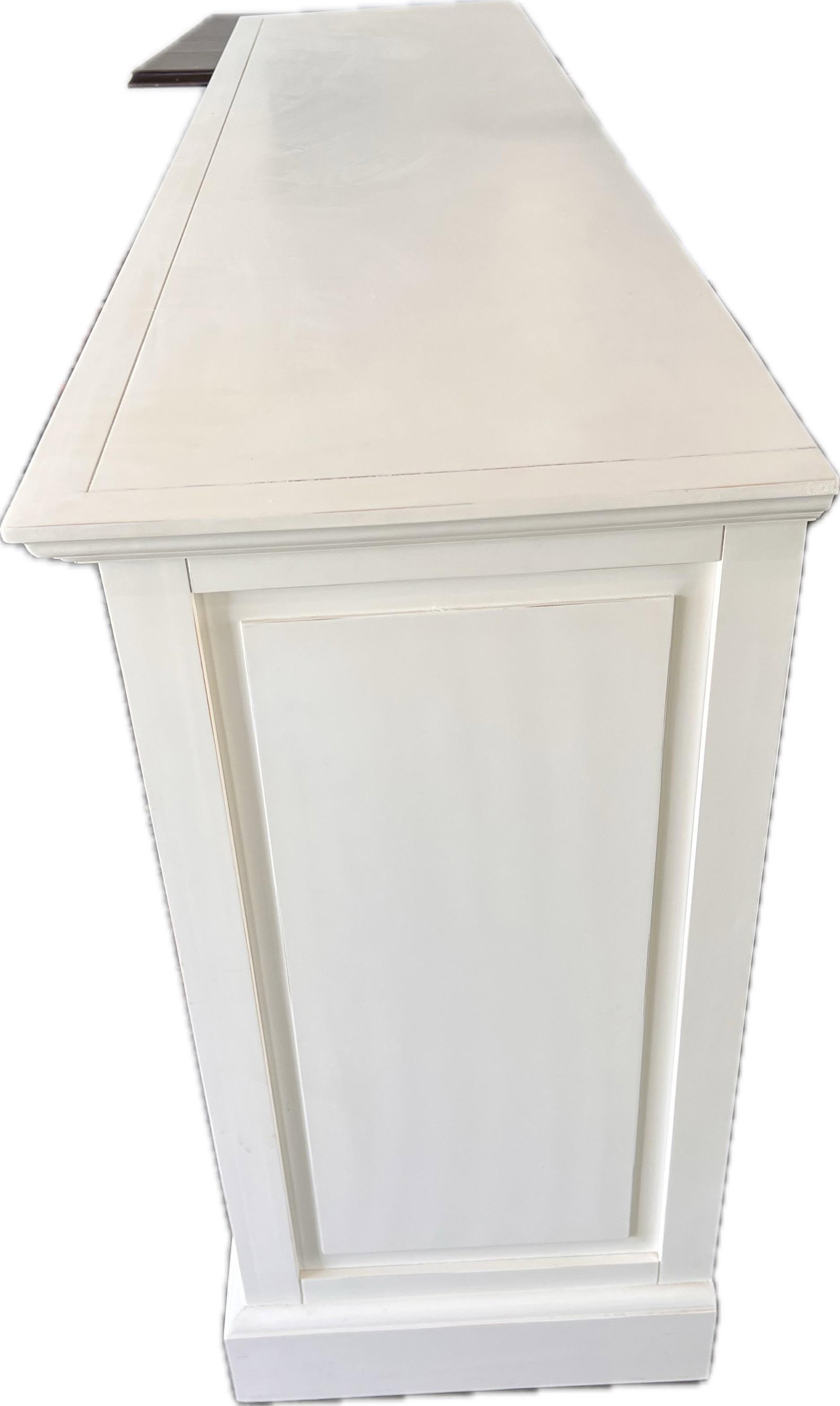 Vintage Painted White Sideboard Credenza Coastal Farmhouse Console Window Pane Doors 72" - 7