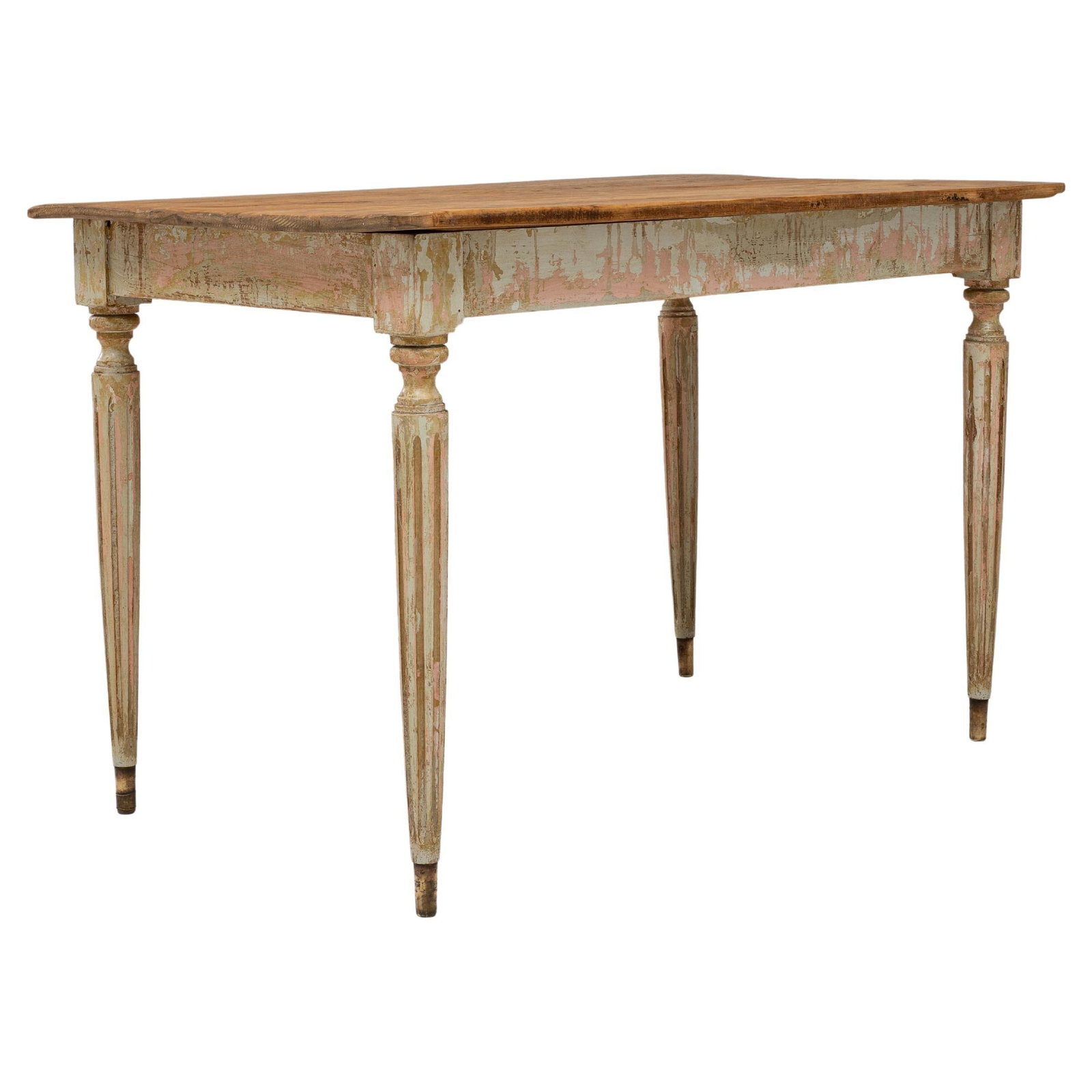 20th Century French Gustavian Wood Patinated Side Table - 9