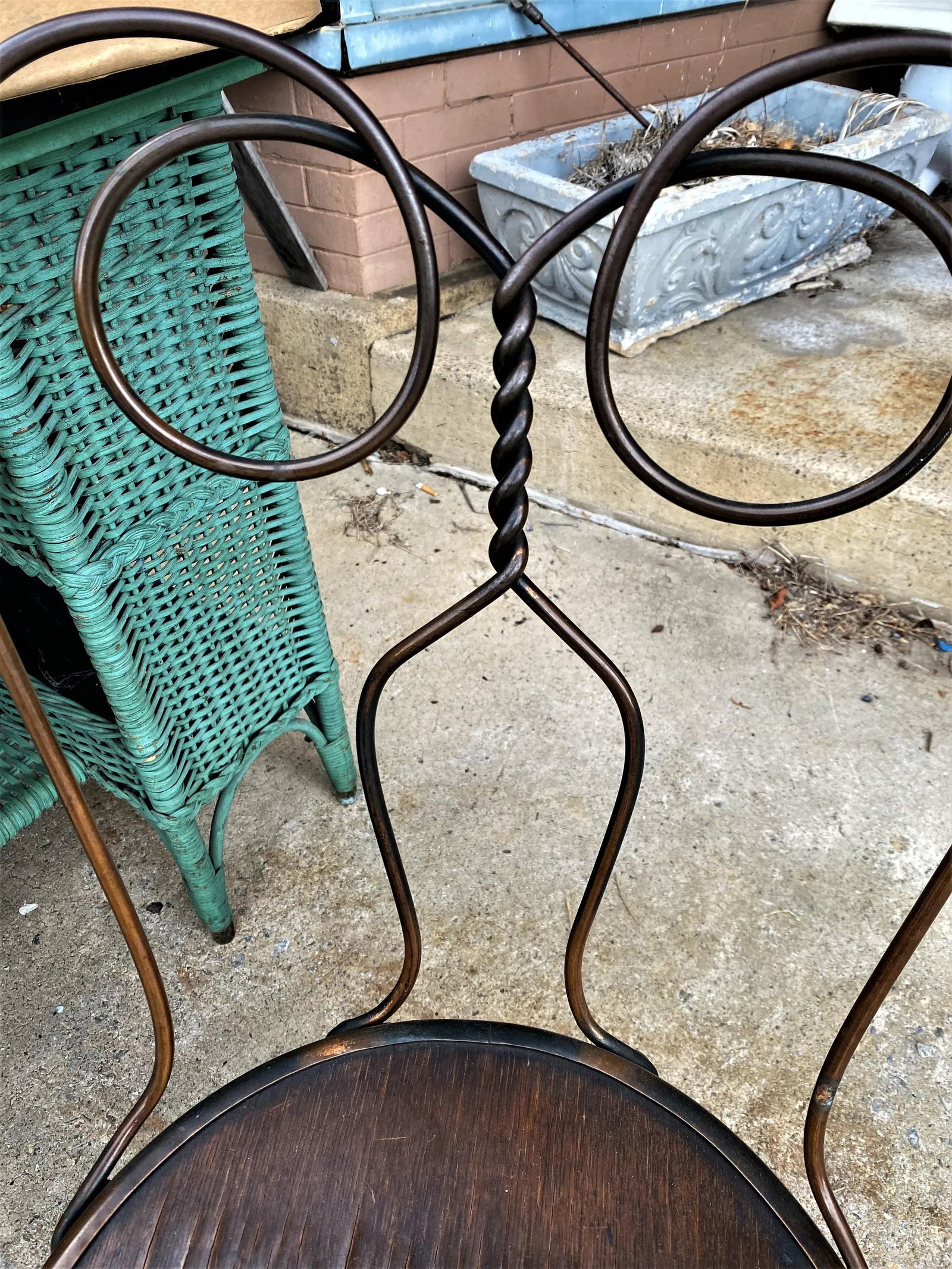 Antique Copper Ice Cream Swivel Chair - 2