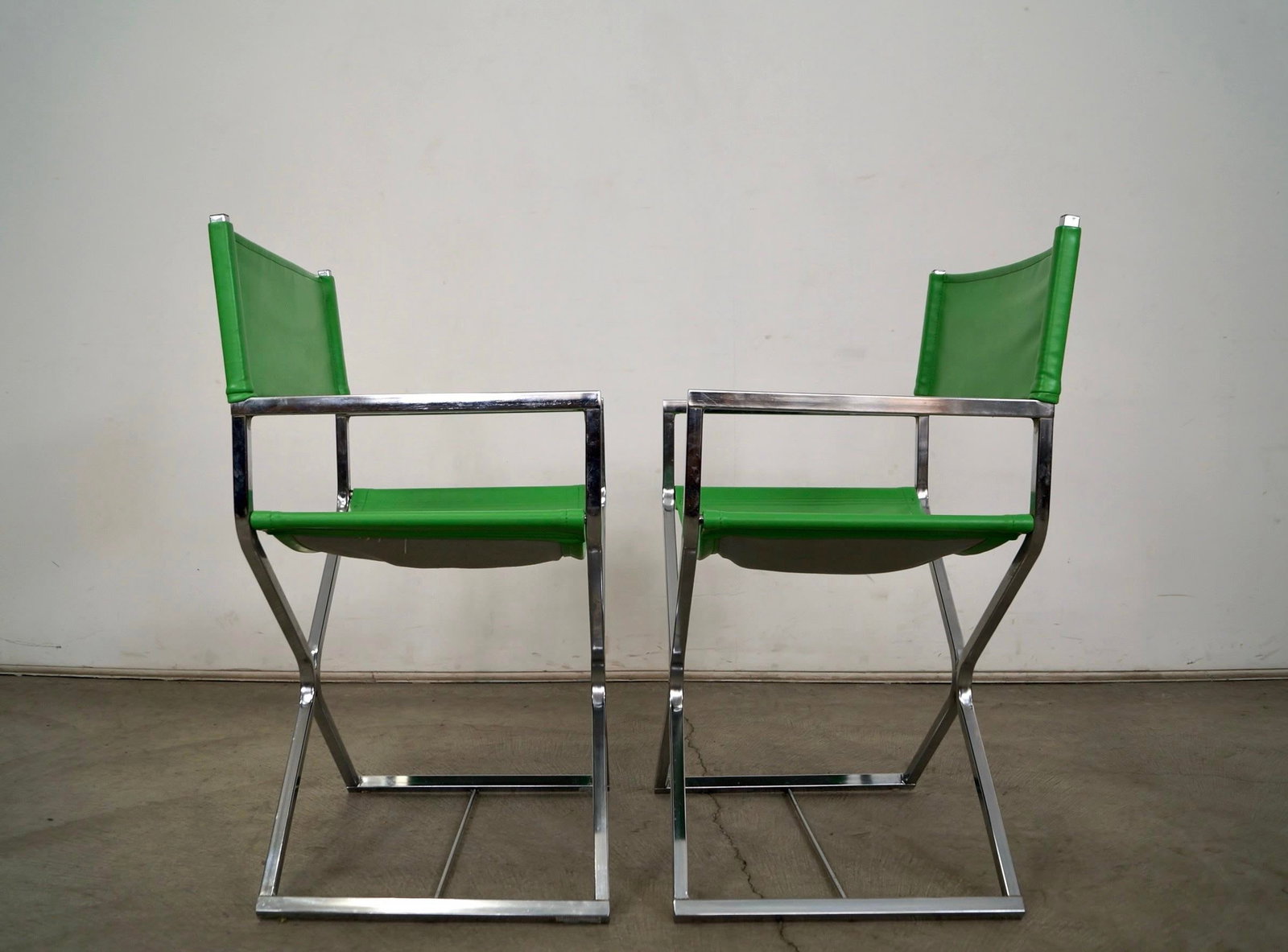 1970's Mid-Century Modern Chrome Director's Chairs - A Pair - 7
