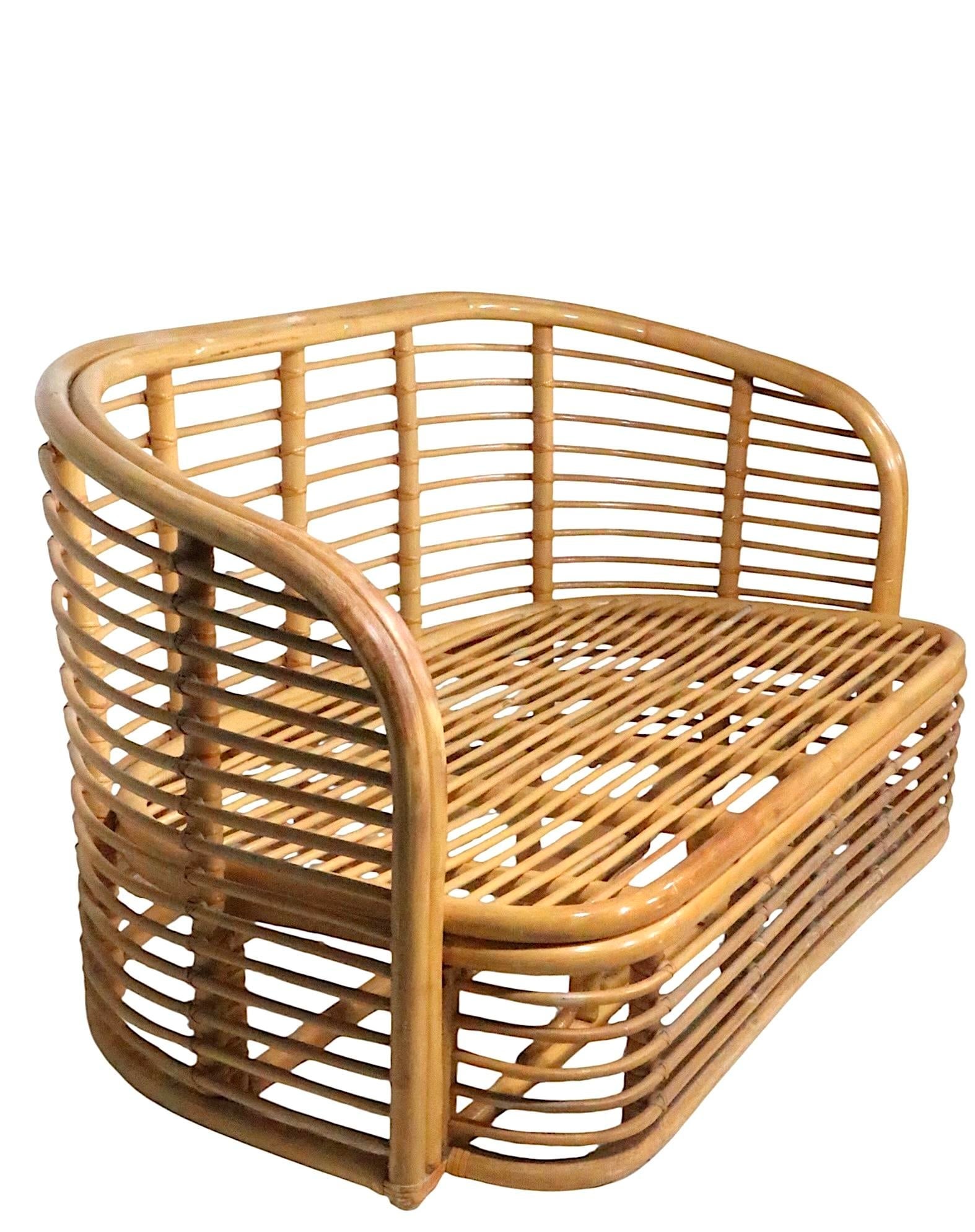Mid 20th Century Bamboo Loveseat - 2