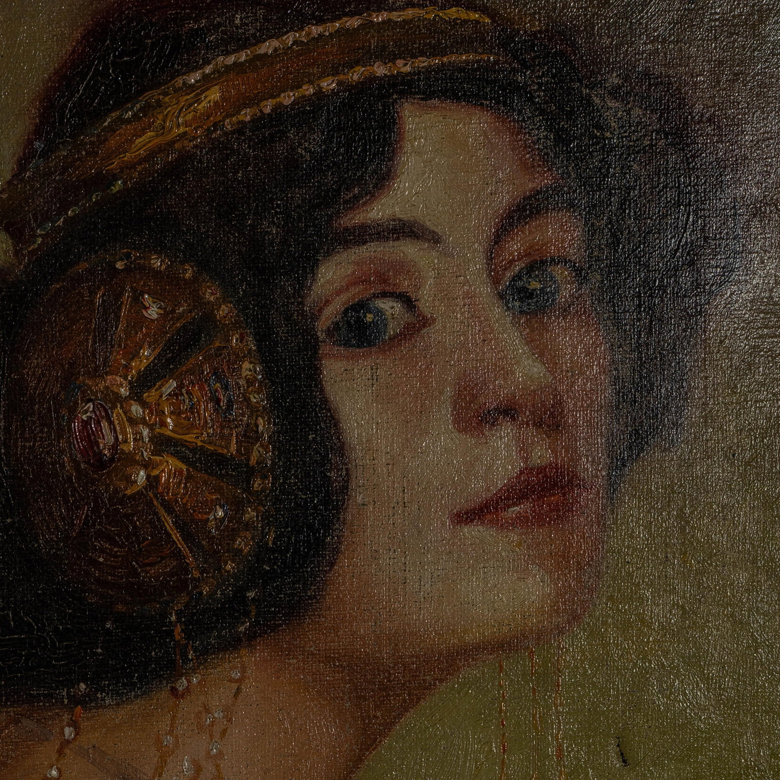 1910s French Signed Oil on Canvas Portrait - 3