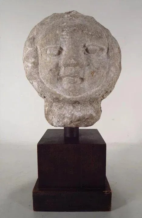 1920s American Art Deco Carved Stone Bust of the Sun Garden Ornament Sculpture - 2