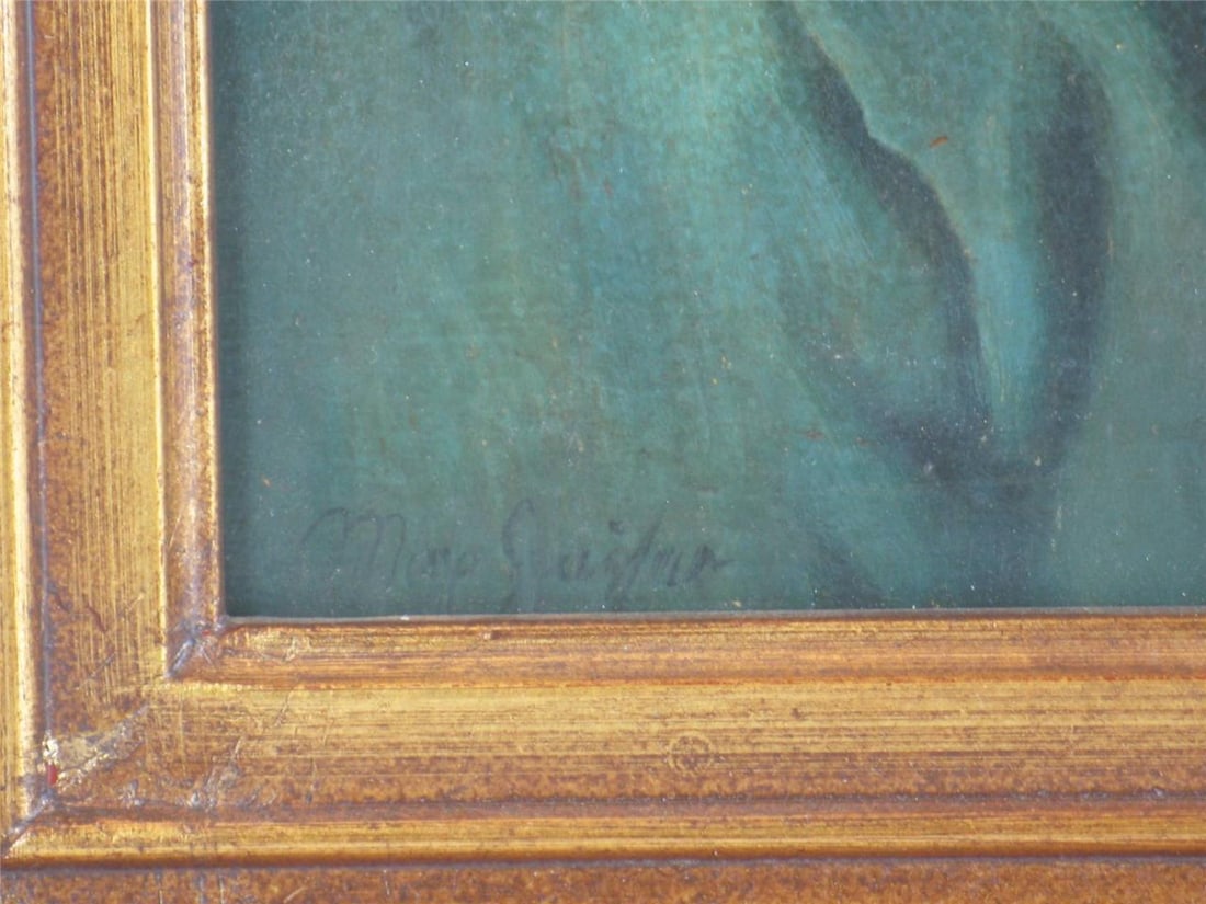 Art Panting Max Gaisser Portrait of Gentleman Oil on Panel Antique Gold Framed - 2