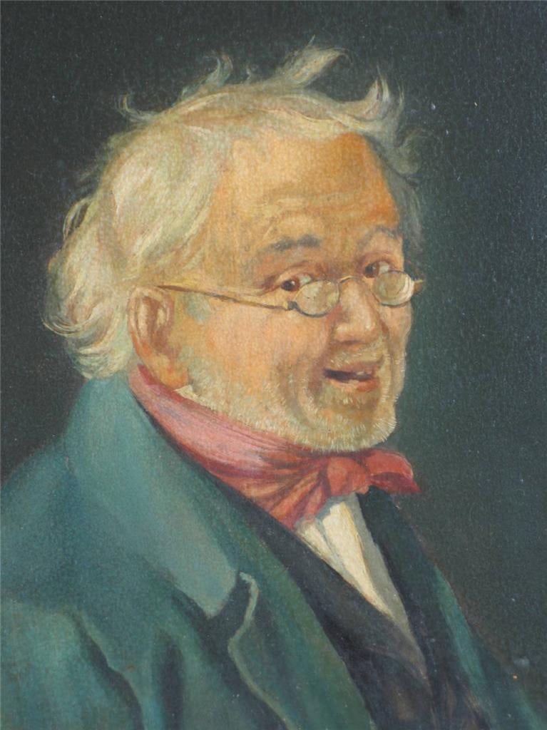 Art Panting Max Gaisser Portrait of Gentleman Oil on Panel Antique Gold Framed - 3