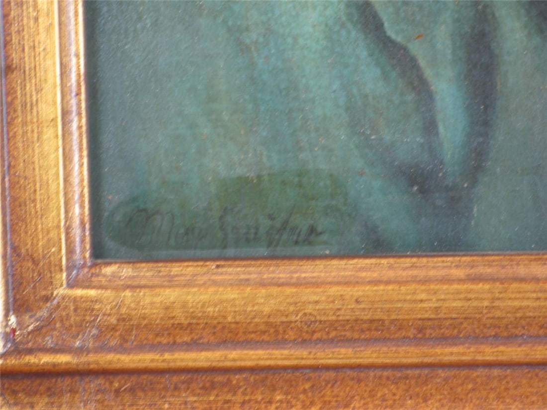 Art Panting Max Gaisser Portrait of Gentleman Oil on Panel Antique Gold Framed - 8