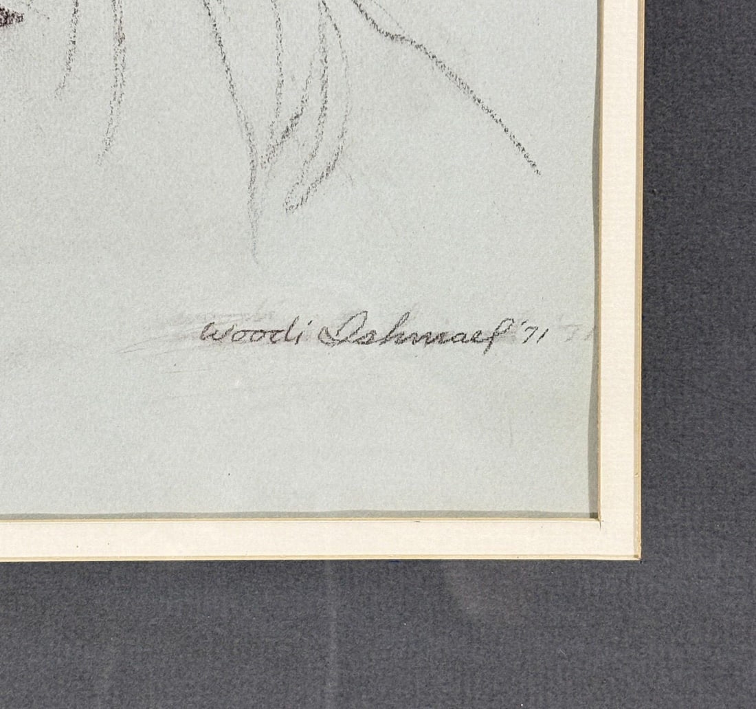 Woodi Ishmael Signed Pastel Portrait of a Woman, 1971 - 2