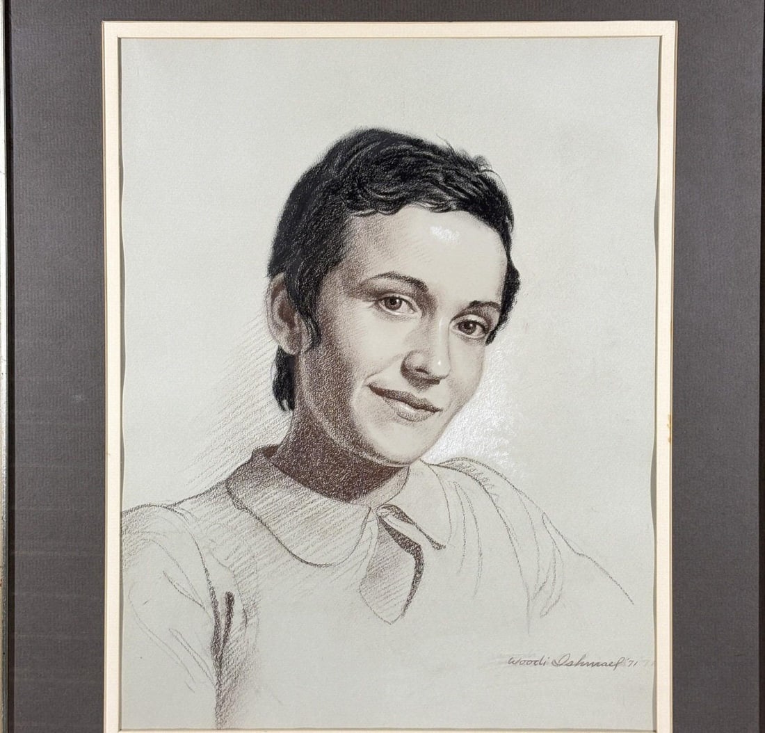Woodi Ishmael Signed Pastel Portrait of a Woman, 1971 - 3