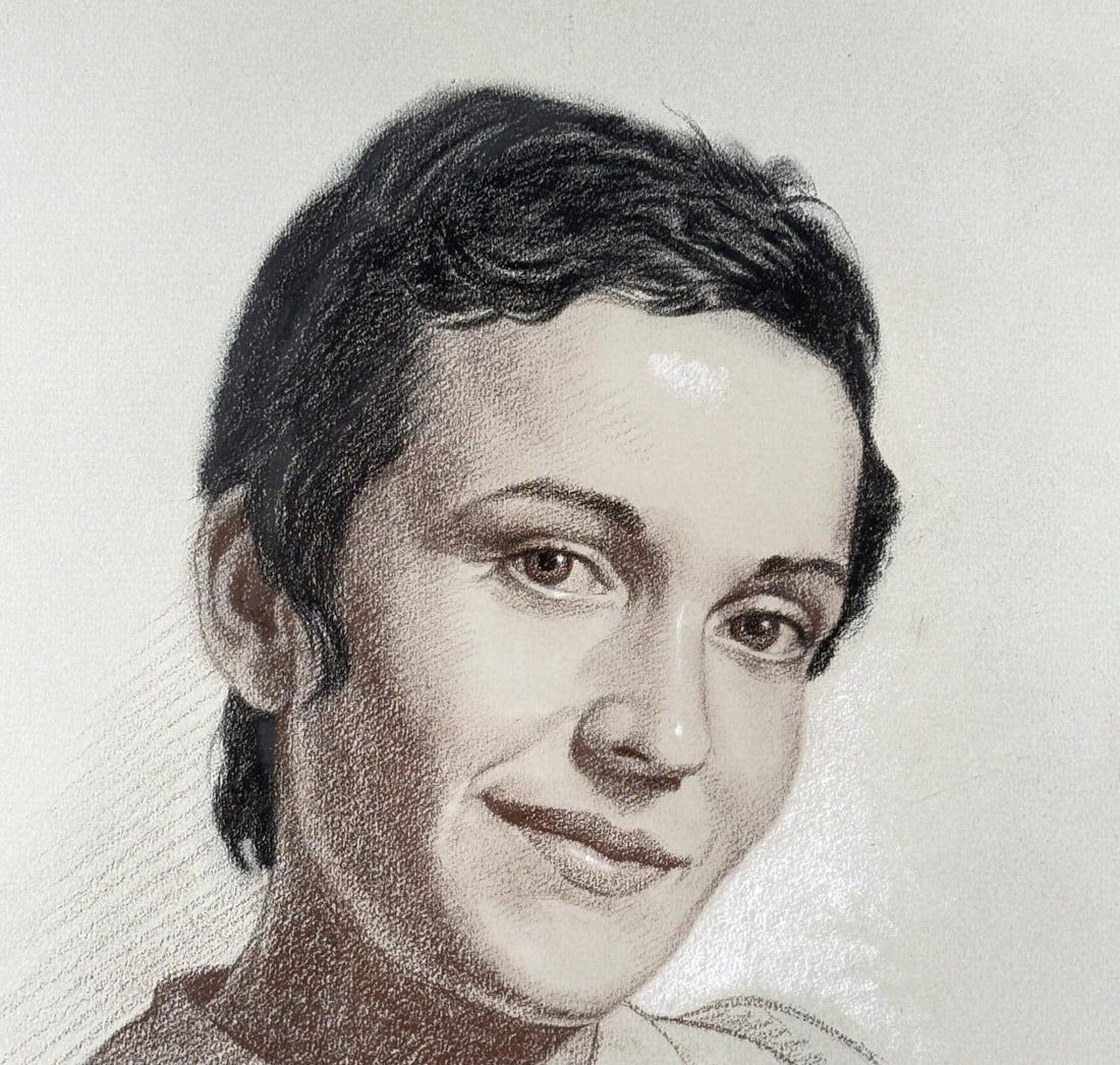 Woodi Ishmael Signed Pastel Portrait of a Woman, 1971 - 4