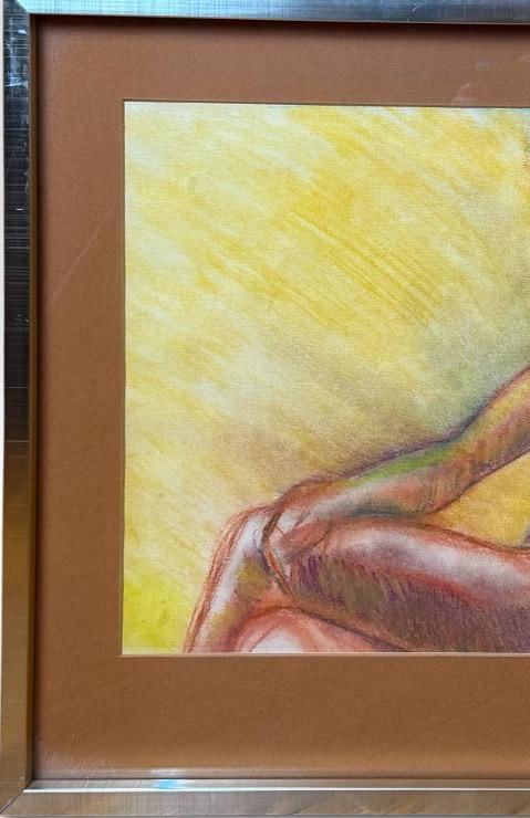1990s Original Andi Pepper Expressive Nude Figure Study Drawing Vibrant Mid Century Modern Style - 3