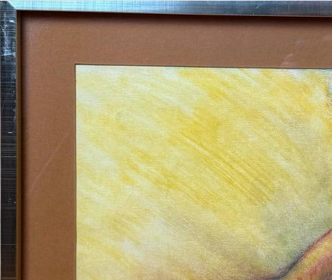 1990s Original Andi Pepper Expressive Nude Figure Study Drawing Vibrant Mid Century Modern Style - 7