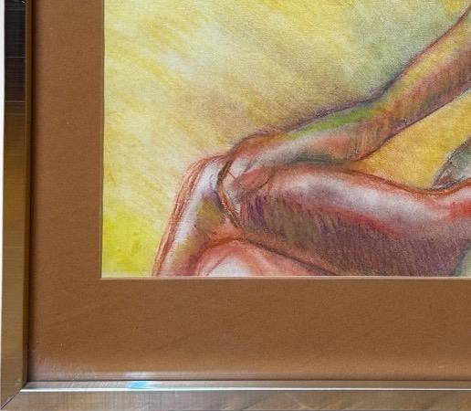 1990s Original Andi Pepper Expressive Nude Figure Study Drawing Vibrant Mid Century Modern Style - 8