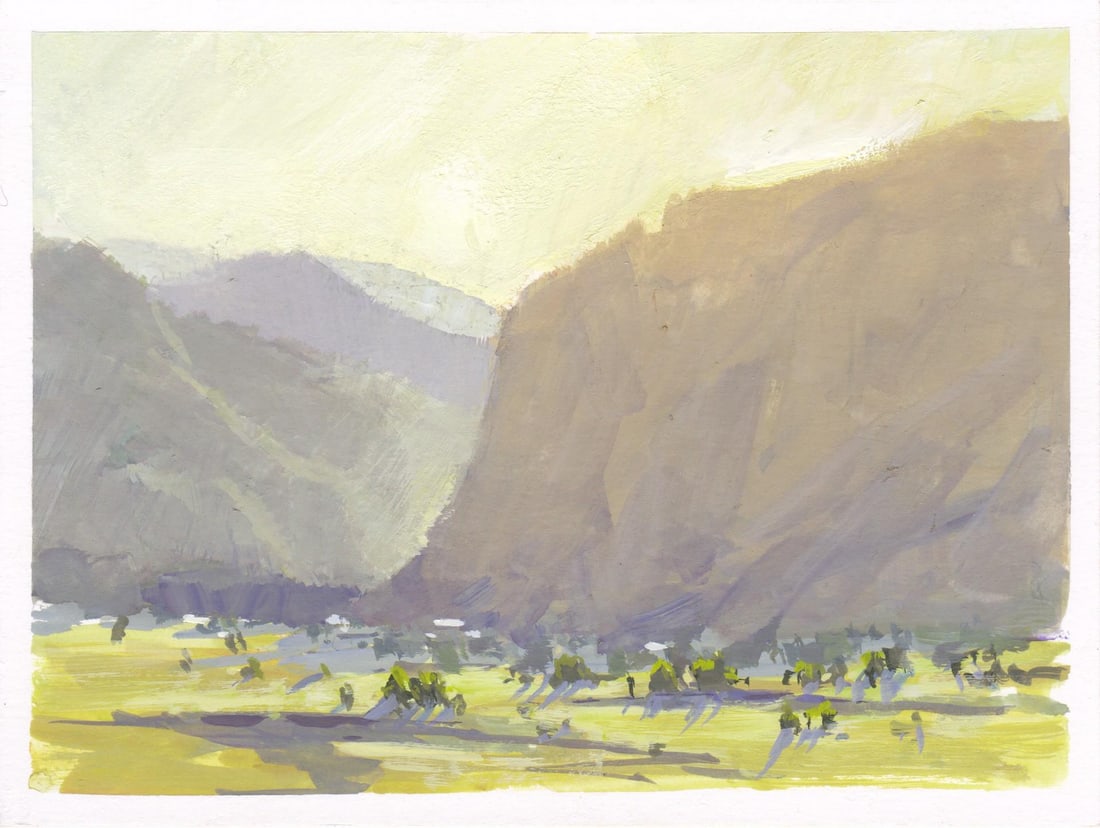 025 - Plein Air-Eldorado Canyon, CO, 4/7/22 by Judd Mercer | Gouache Landscape of Eldorado Canyon - 2