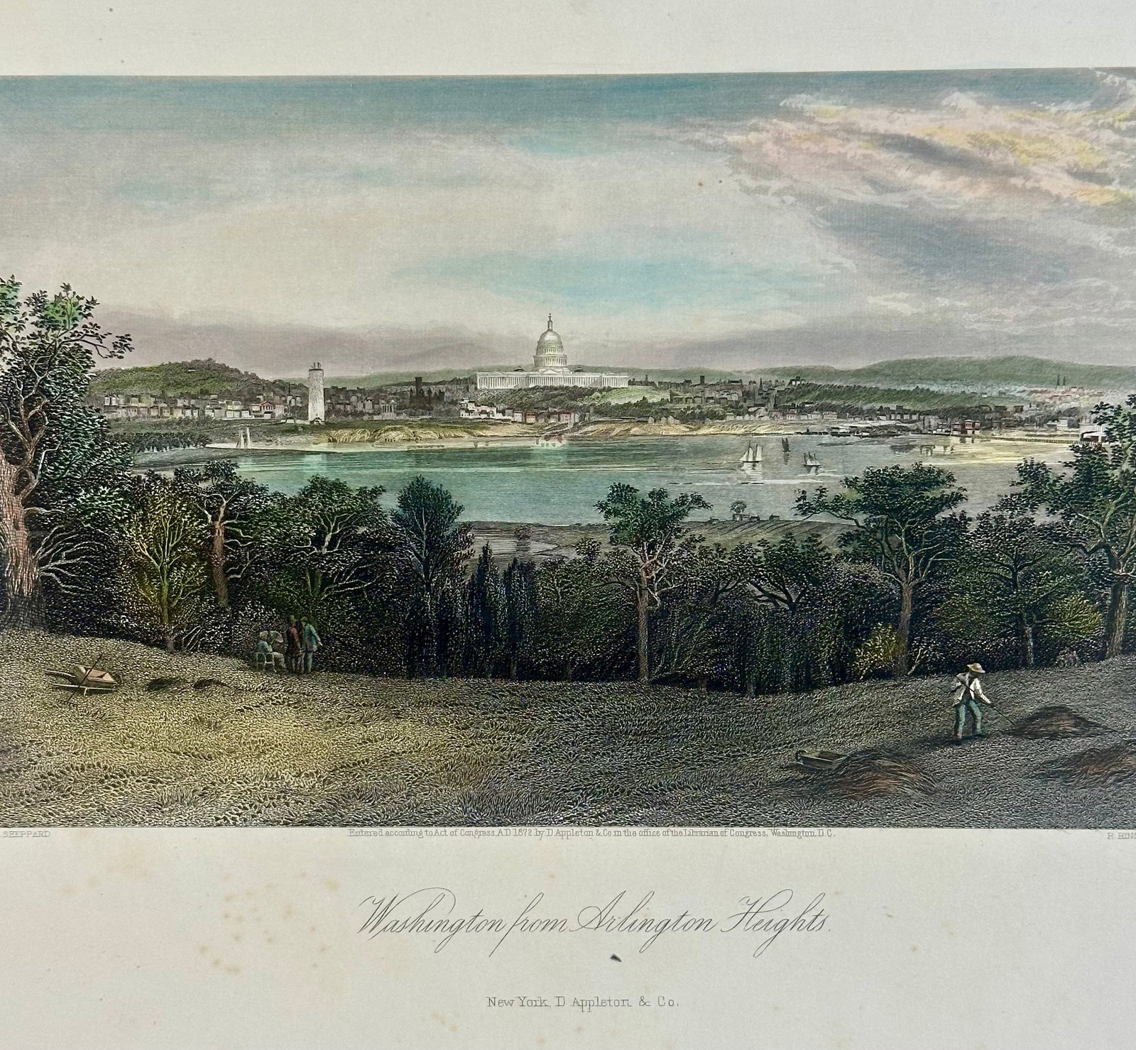 Washington From Arlington Heights, Original Print, 1872 - 2