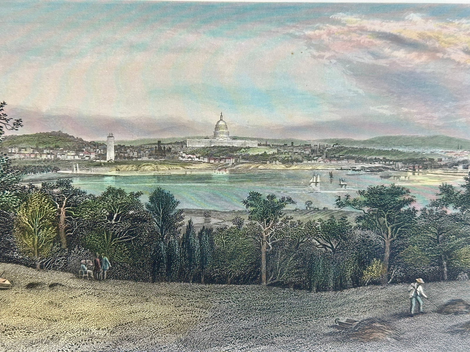 Washington From Arlington Heights, Original Print, 1872 - 3