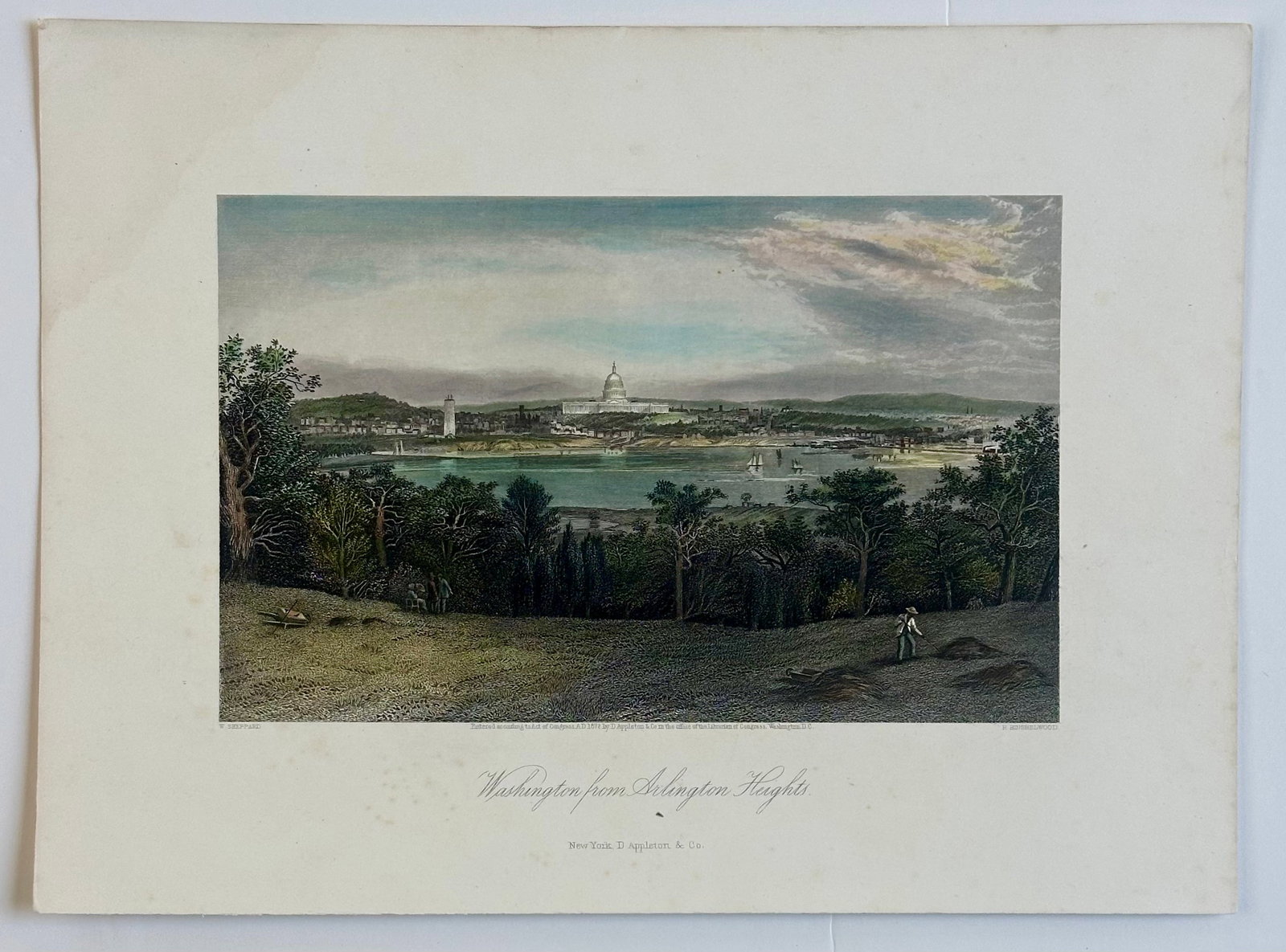 Washington From Arlington Heights, Original Print, 1872 - 4