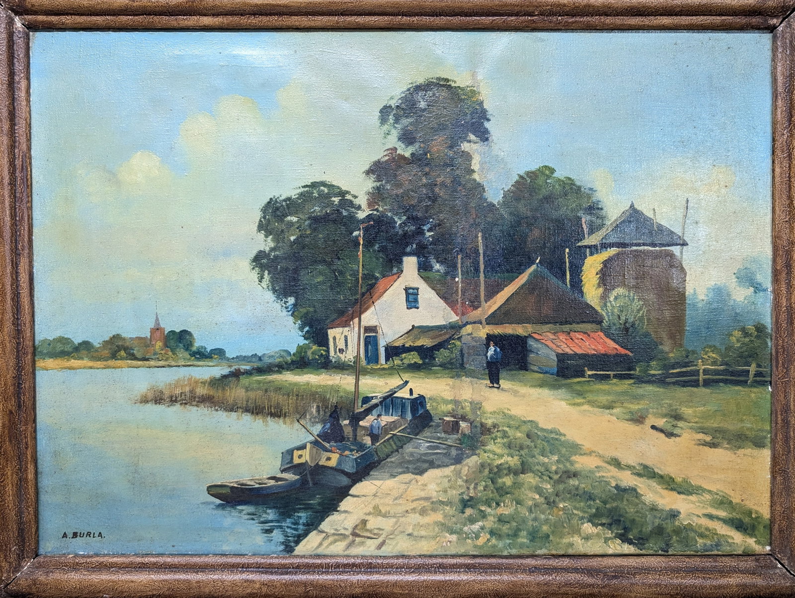 Late 19th Century Dutch Countryside Painting by A. Burla - 6