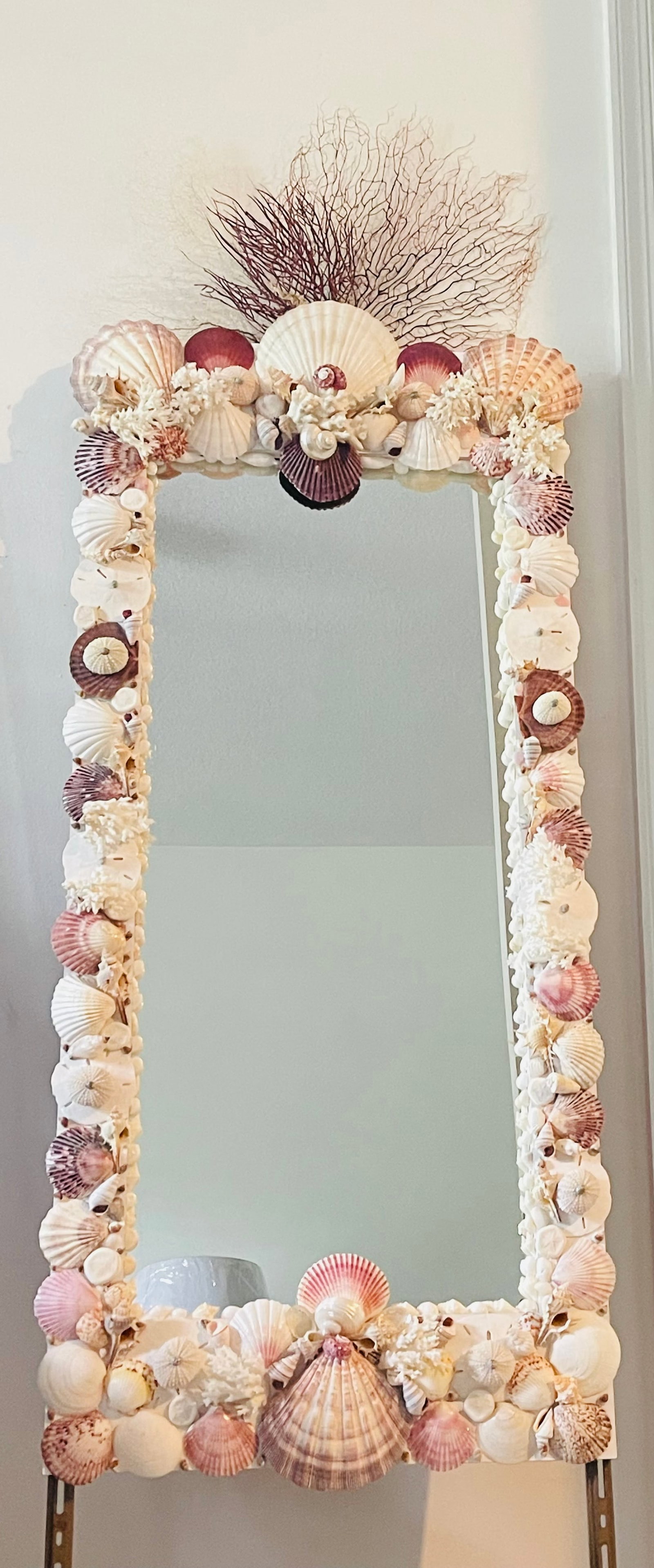 Fabulous Sea Shell Encrusted 4 Ft Wall Mirror - 2