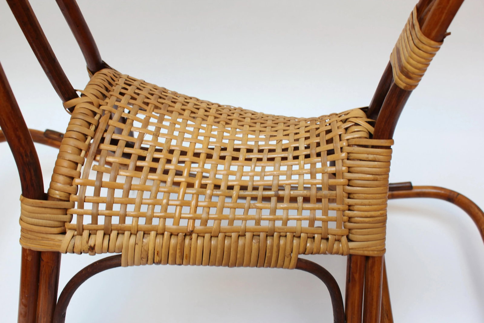 Mid-Century Italian Modern Bamboo and Rattan Rocking Horse Attributed to Albini - 6