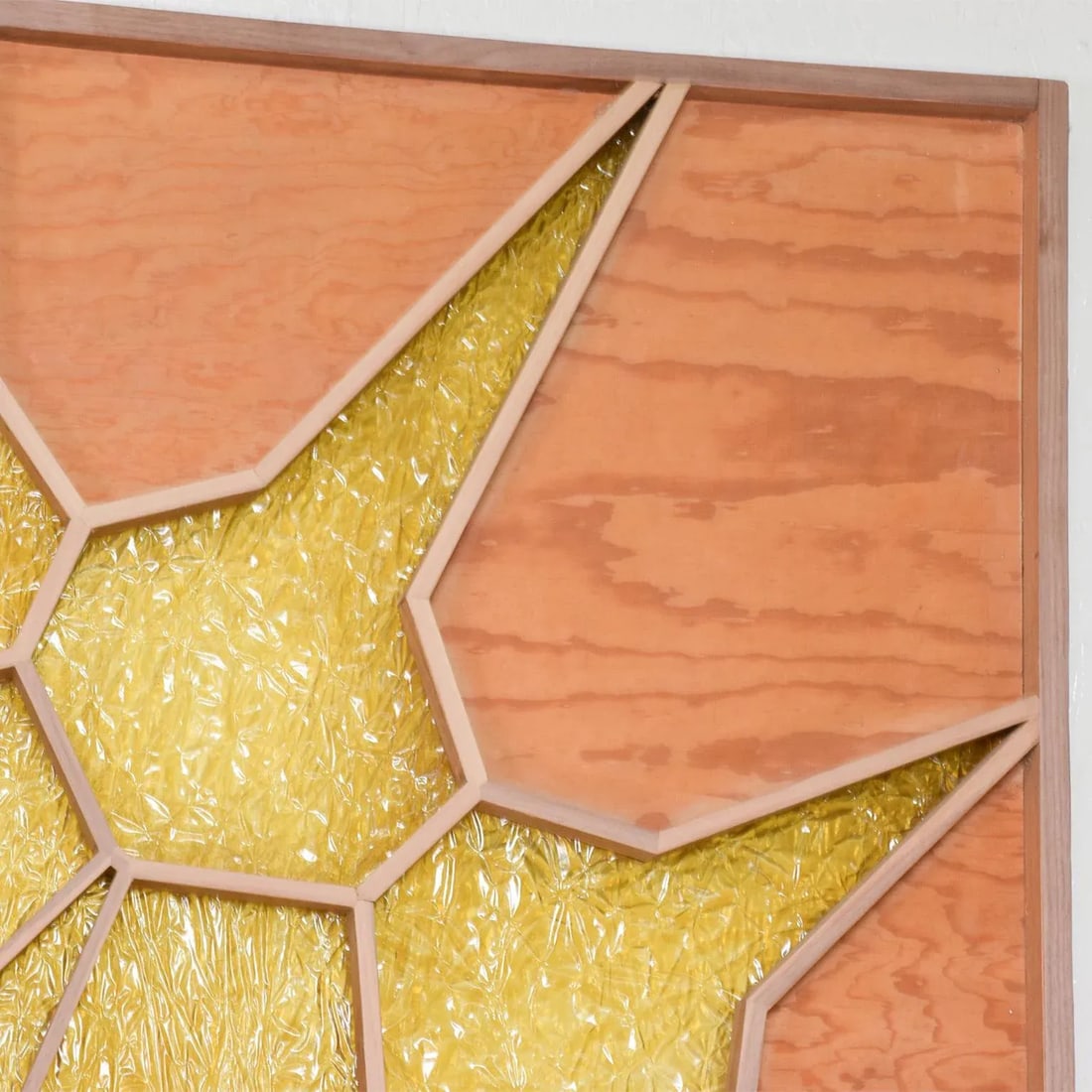1960s Modern Sunburst Custom Room Divider Screen Wood Door Panel - 2