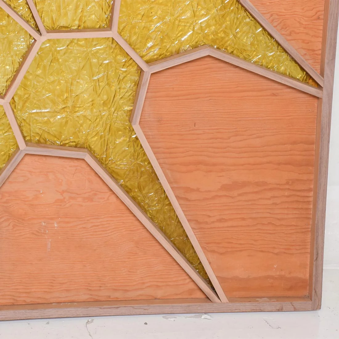 1960s Modern Sunburst Custom Room Divider Screen Wood Door Panel - 3